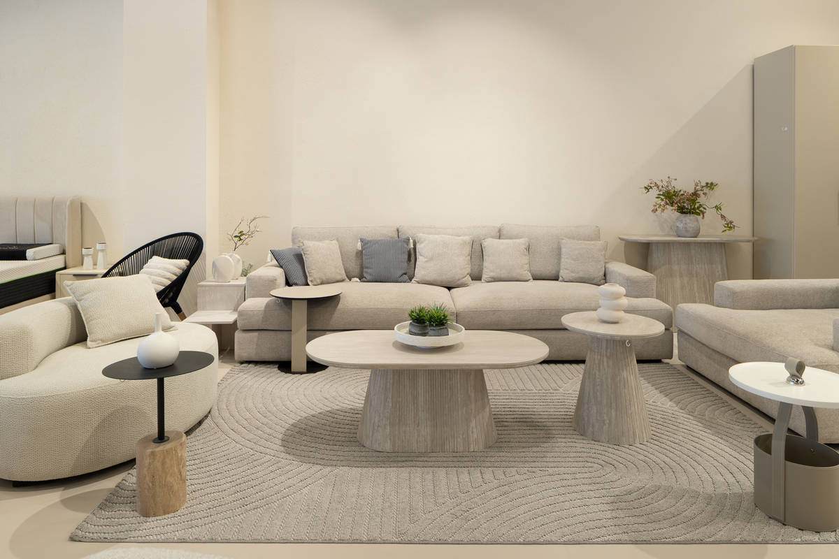 צילום ספות ומעמדים בחנות רהיטים